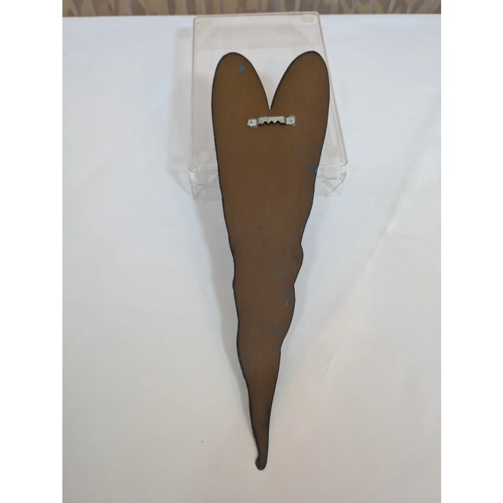 Magnetized Heart Wall Art - Blue Heart w/ Metal Flower Detailing